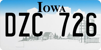 IA license plate DZC726