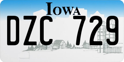 IA license plate DZC729