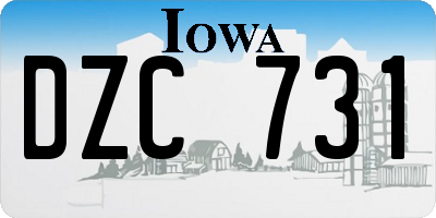 IA license plate DZC731