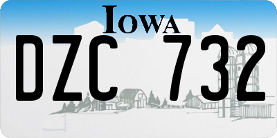 IA license plate DZC732