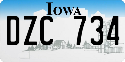 IA license plate DZC734