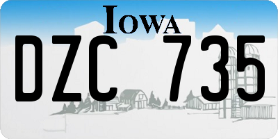 IA license plate DZC735