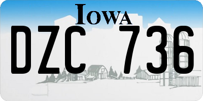 IA license plate DZC736