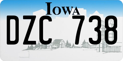 IA license plate DZC738