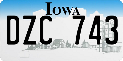 IA license plate DZC743