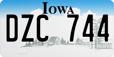 IA license plate DZC744