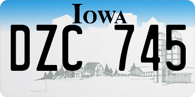 IA license plate DZC745
