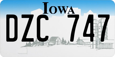 IA license plate DZC747