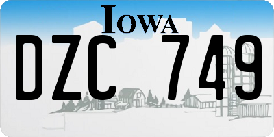 IA license plate DZC749