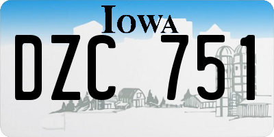 IA license plate DZC751