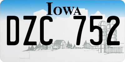 IA license plate DZC752