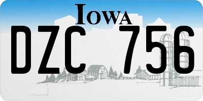IA license plate DZC756
