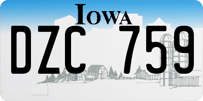 IA license plate DZC759