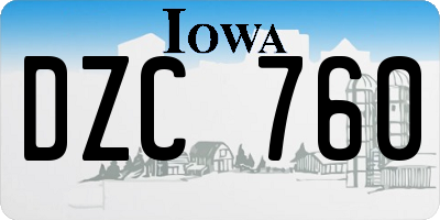 IA license plate DZC760