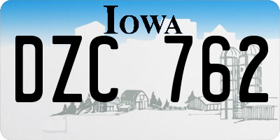 IA license plate DZC762