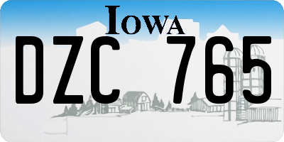 IA license plate DZC765