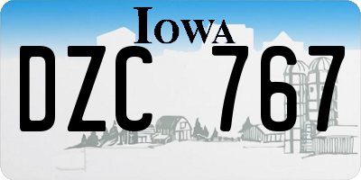 IA license plate DZC767
