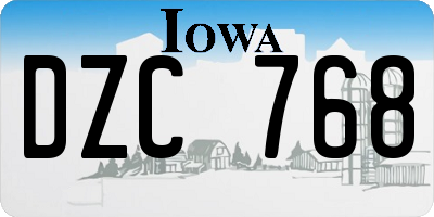 IA license plate DZC768