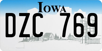 IA license plate DZC769