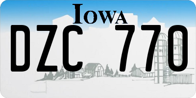 IA license plate DZC770