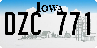 IA license plate DZC771