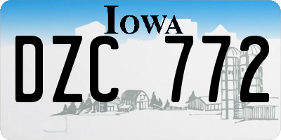 IA license plate DZC772