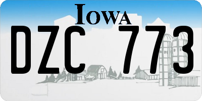 IA license plate DZC773