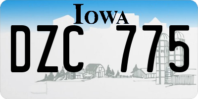 IA license plate DZC775