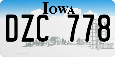 IA license plate DZC778
