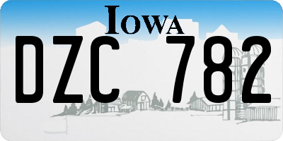 IA license plate DZC782