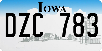 IA license plate DZC783