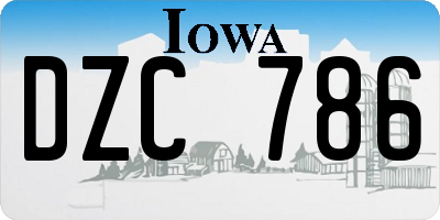 IA license plate DZC786