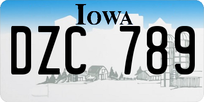 IA license plate DZC789