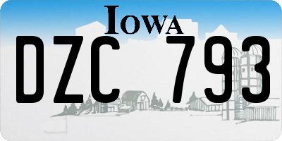 IA license plate DZC793