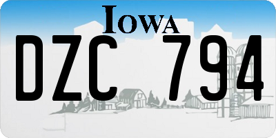 IA license plate DZC794