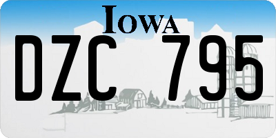 IA license plate DZC795