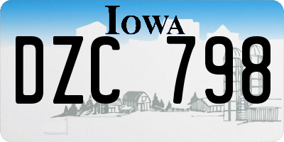 IA license plate DZC798