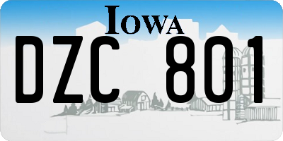 IA license plate DZC801