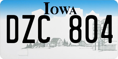 IA license plate DZC804