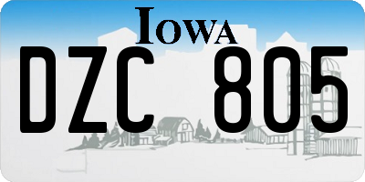 IA license plate DZC805