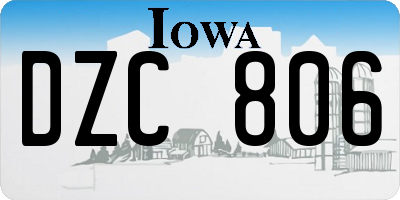 IA license plate DZC806