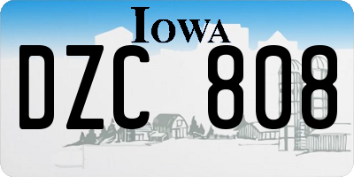 IA license plate DZC808