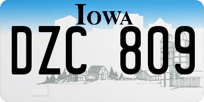 IA license plate DZC809