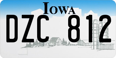 IA license plate DZC812