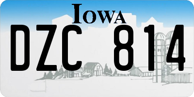 IA license plate DZC814