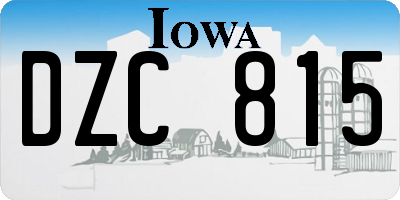 IA license plate DZC815