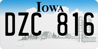 IA license plate DZC816