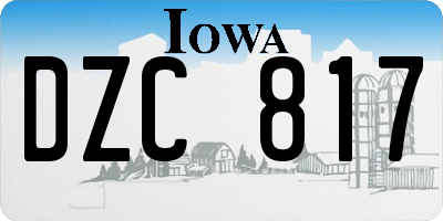 IA license plate DZC817