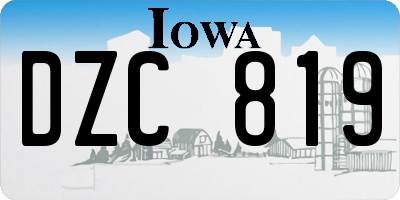 IA license plate DZC819