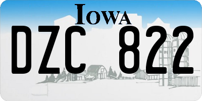 IA license plate DZC822